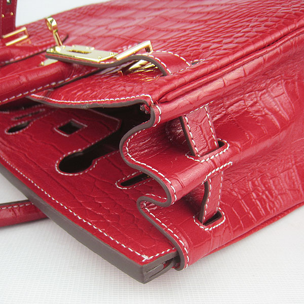 Replica Hermes Birkin 30cm Crocodile Veins Bag Red 6088 On Sale - Click Image to Close